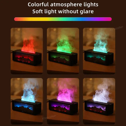 mainevent/ mini imprimante/ brosse à apeur/montre connectée/vanne thermostat/luminaire ventilateur/  Creative Fireplace Air Humidifier Waterless Auto-Off Aroma Essential Oil Diffuser with LED Light & Remote Control for Home Gift Mainevent.store   Mainevent