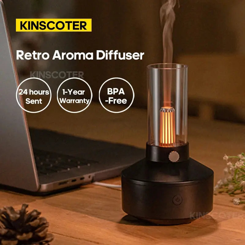 mainevent/ mini imprimante/ brosse à apeur/montre connectée/vanne thermostat/luminaire ventilateur/  KINSCOTER Home Portable Aroma Diffuser USB Air Humidifier Essential Oil Night Light Cold Mist Maker Sprayer for Gift Bedroom Mainevent.store   Mainevent